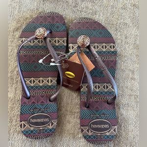 Havaianas Women’s Special Collection Flip Flop Aubergine (Purple) Size 9-10